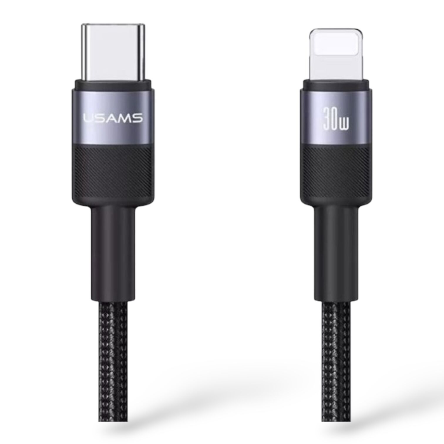 Кабель Type-C to Lightning Usams US-SJ729 PD30W 1.2m (Сірий)