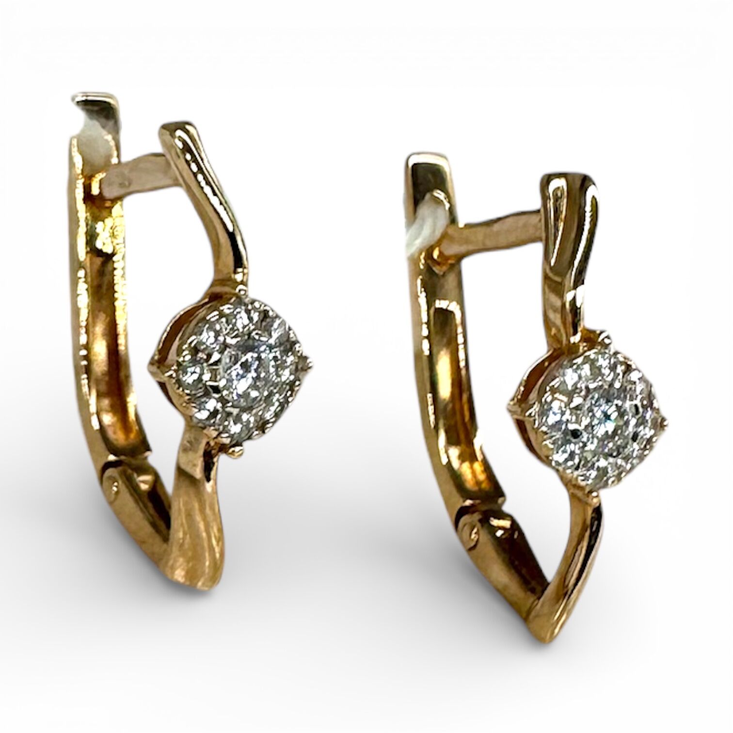 Золоті сережки з фіанітами