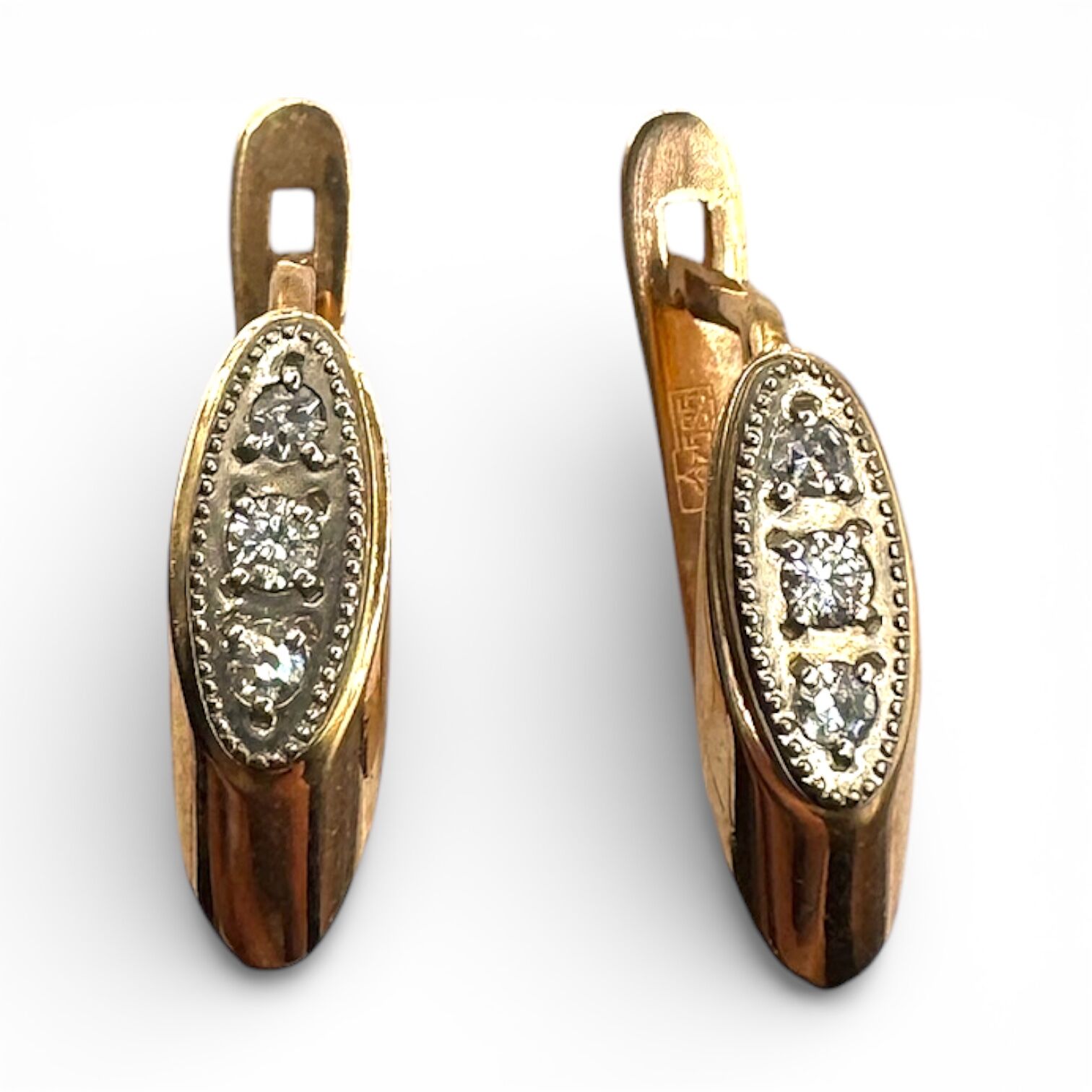 Золоті сережки з діамантами