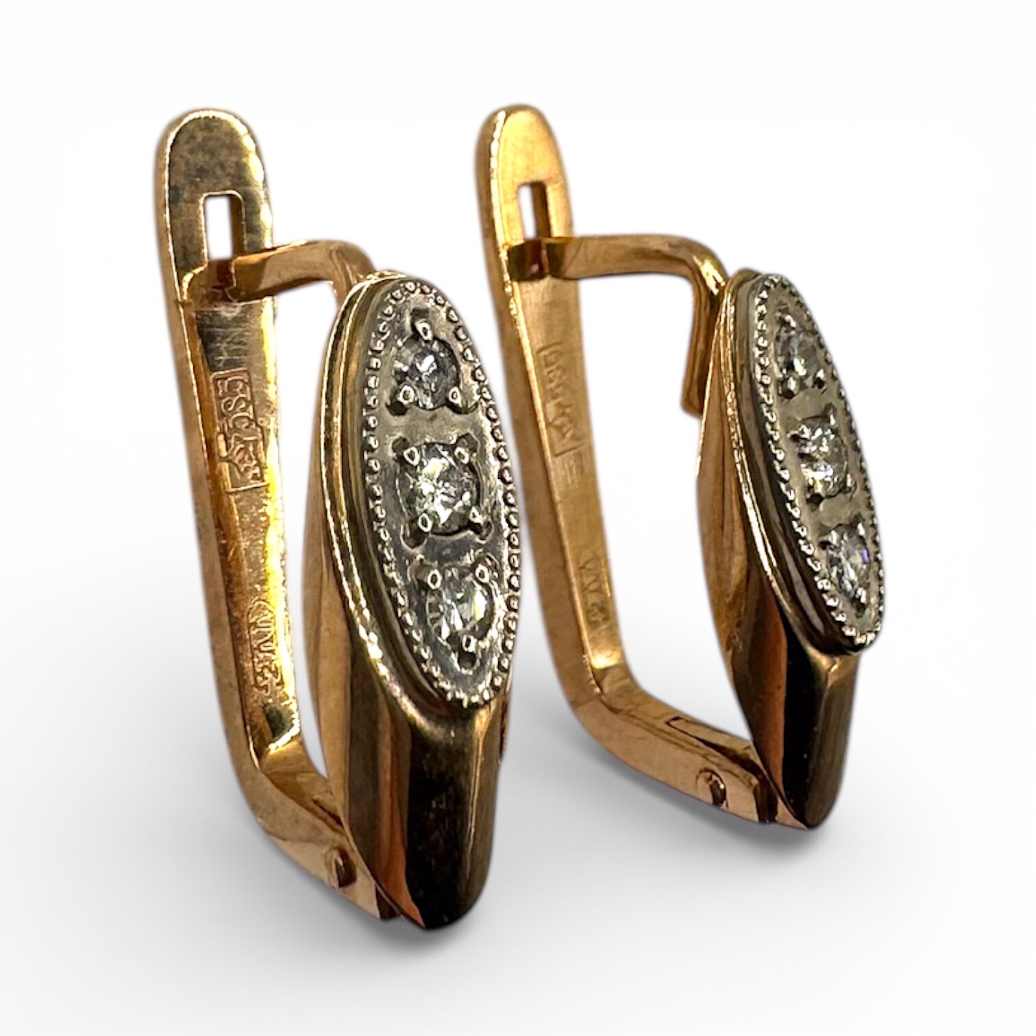 Золоті сережки з діамантами