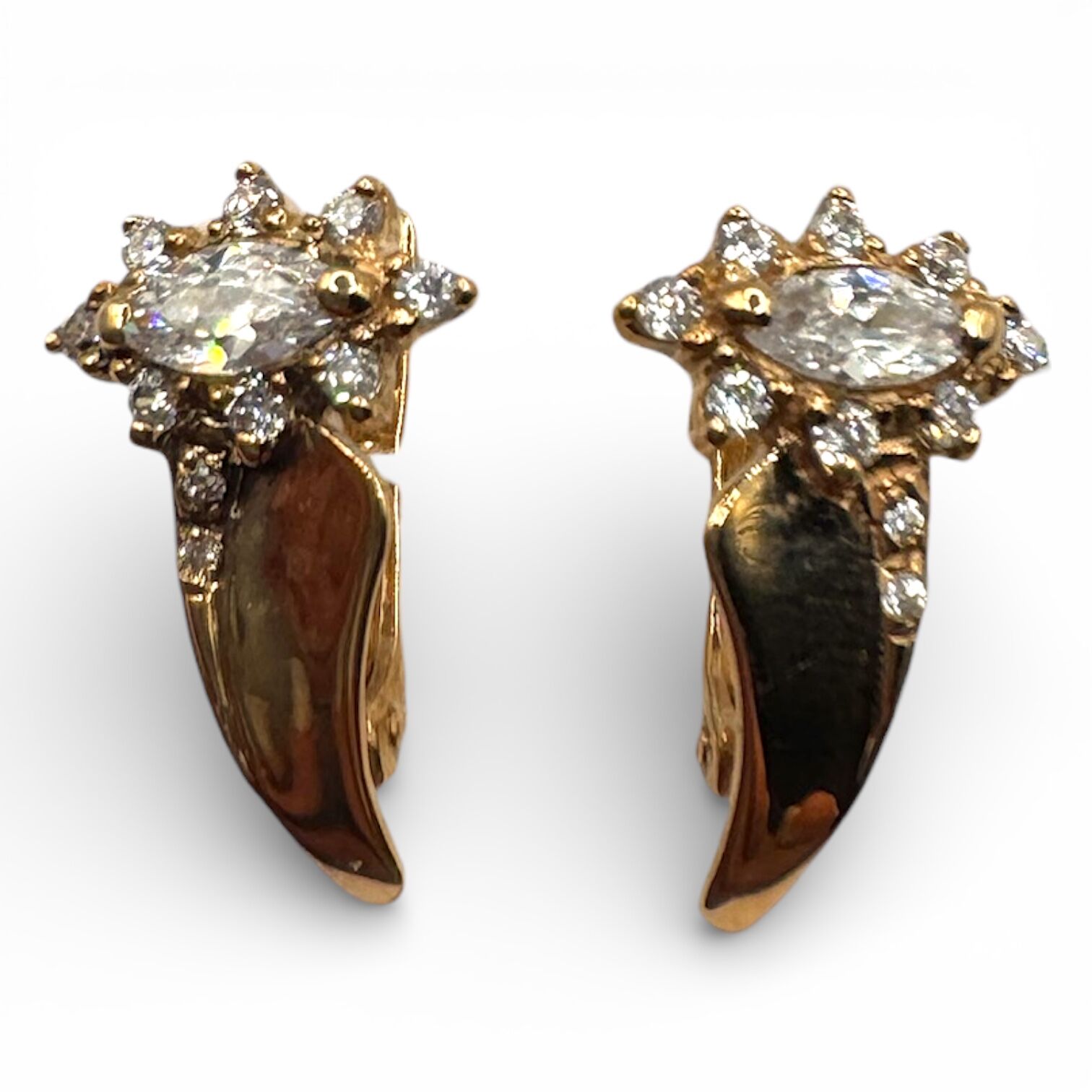 Золотые серьги с фианитами