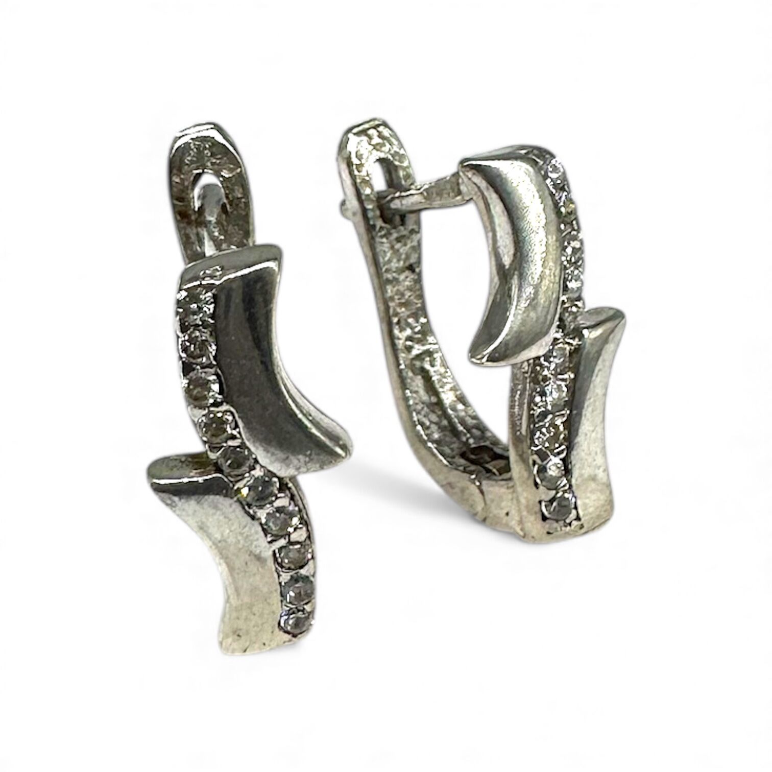 Срібні сережки з цирконієм