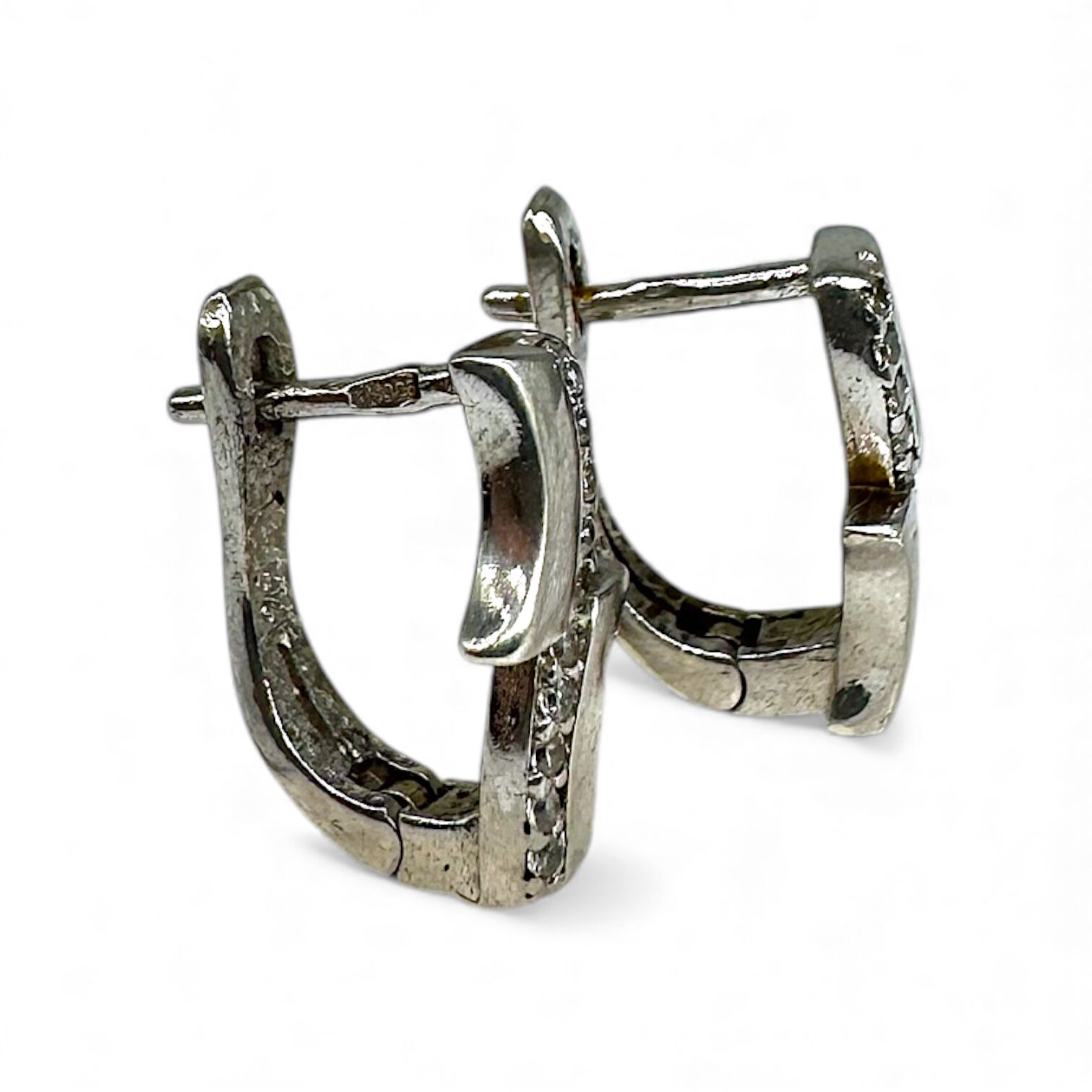 Срібні сережки з цирконієм