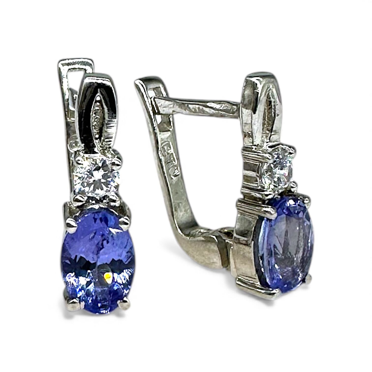 Срібні сережки з аметистом