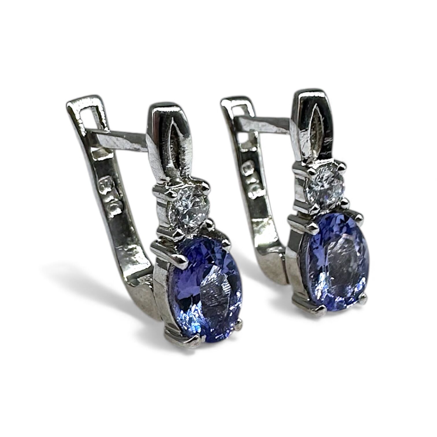 Срібні сережки з аметистом