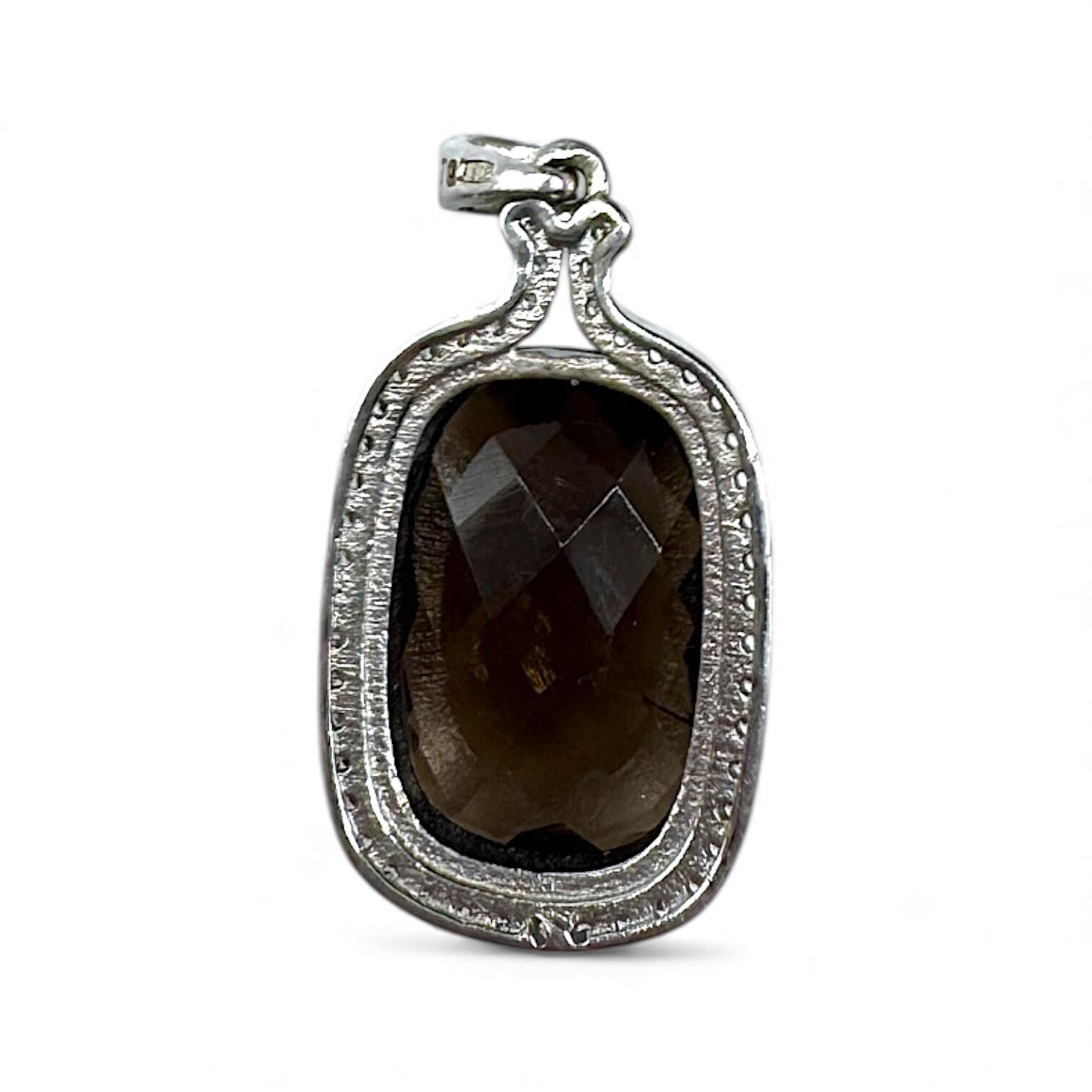 Срібна підвіска з раухтопазам та цирконами