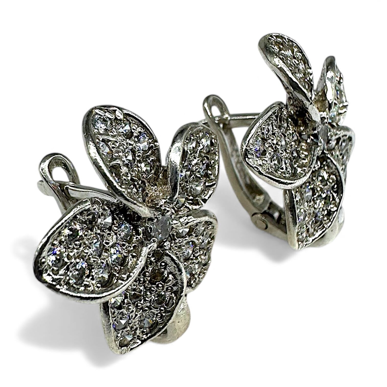 Серебряные серьги с цирконием