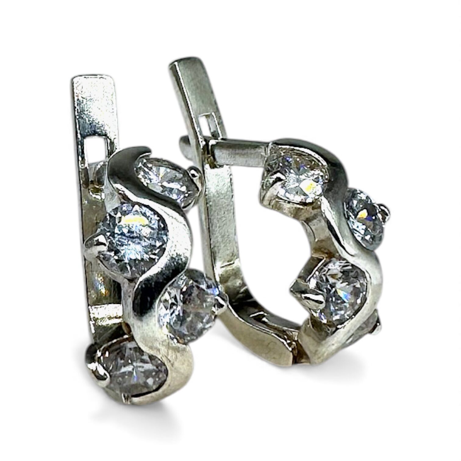 Срібні сережки з цирконієм