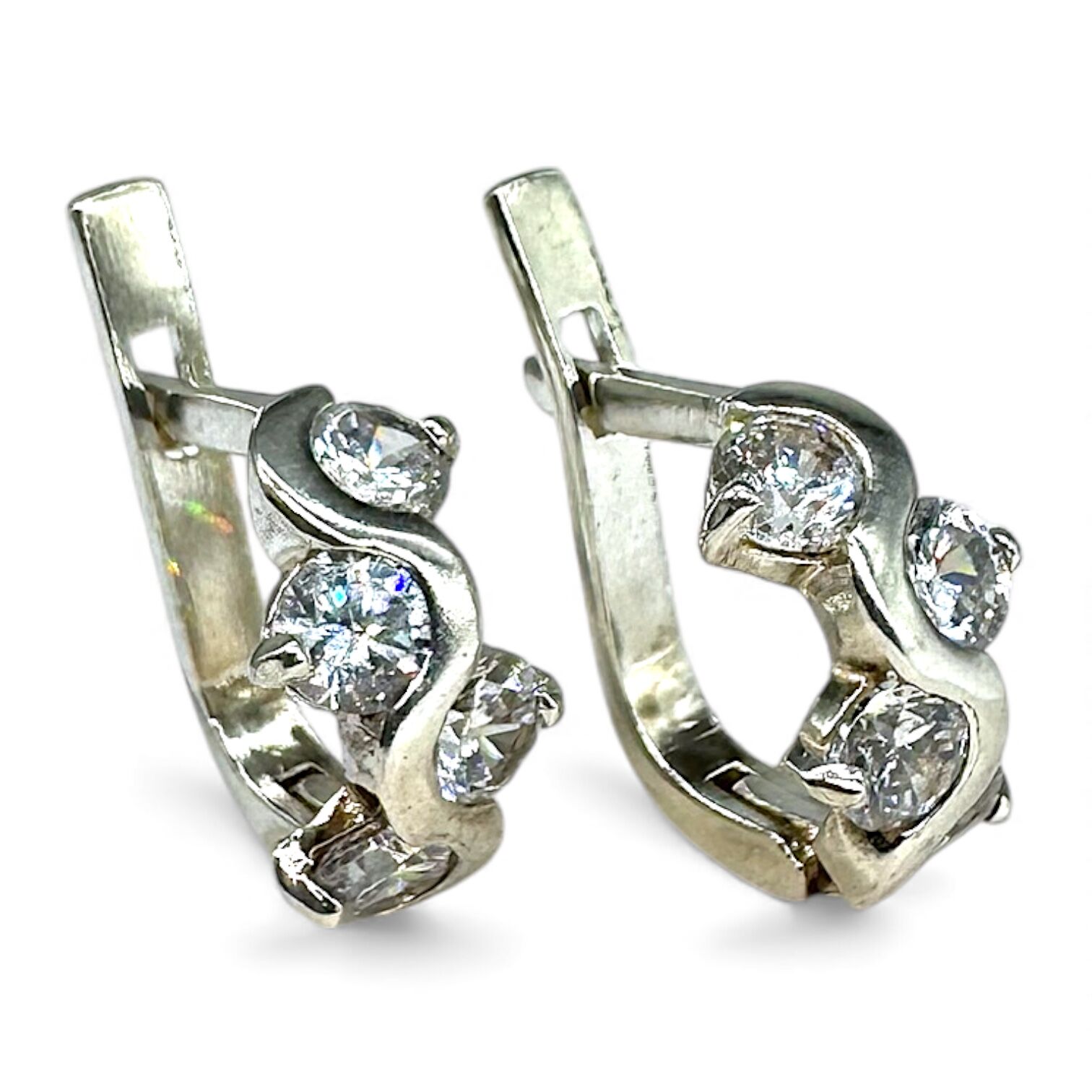 Срібні сережки з цирконієм