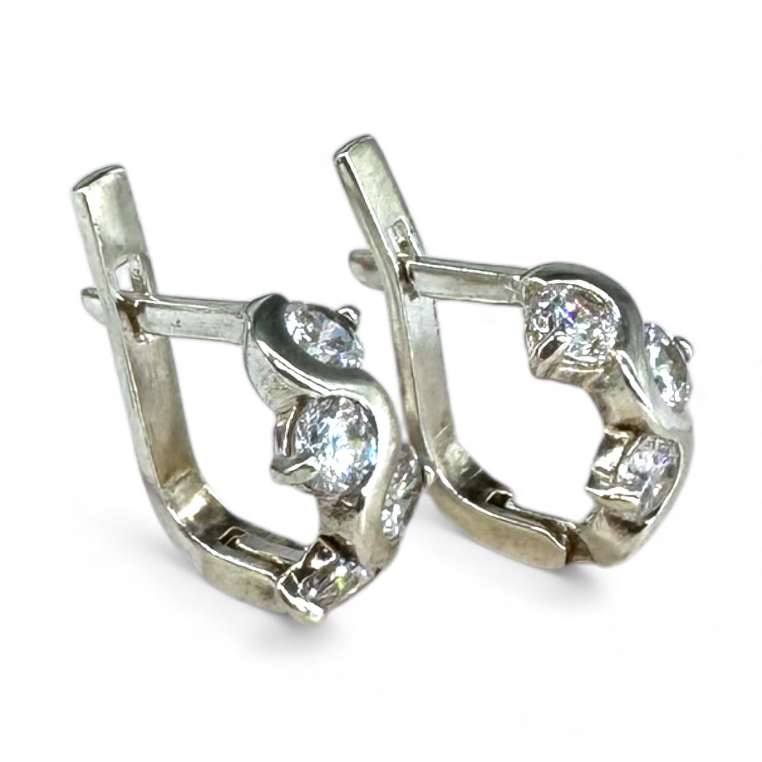 Срібні сережки з цирконієм