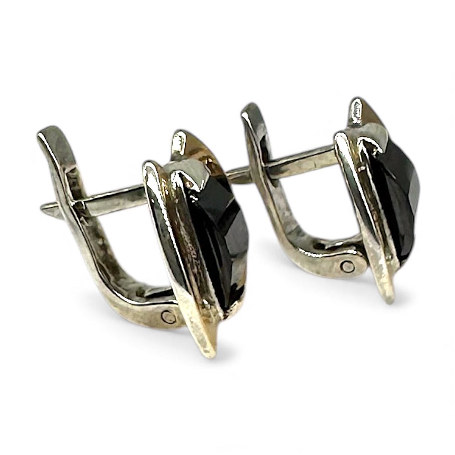 Срібні сережки з емаллю