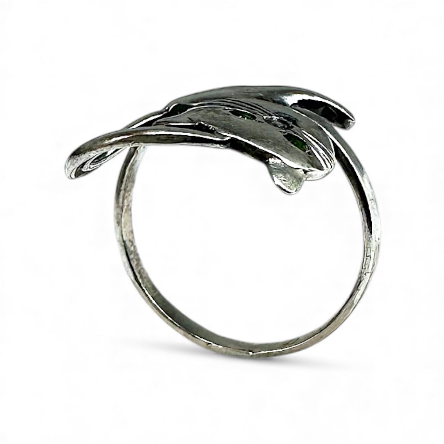 Срібна каблучка зі смарагдом
