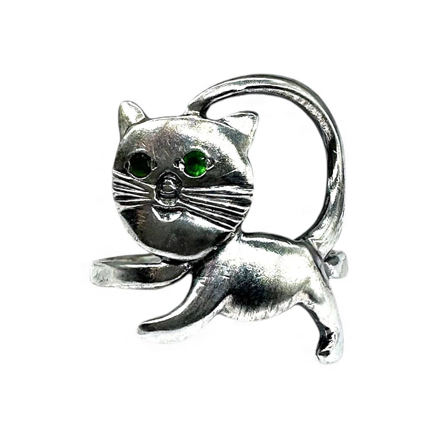 Срібна каблучка зі смарагдом