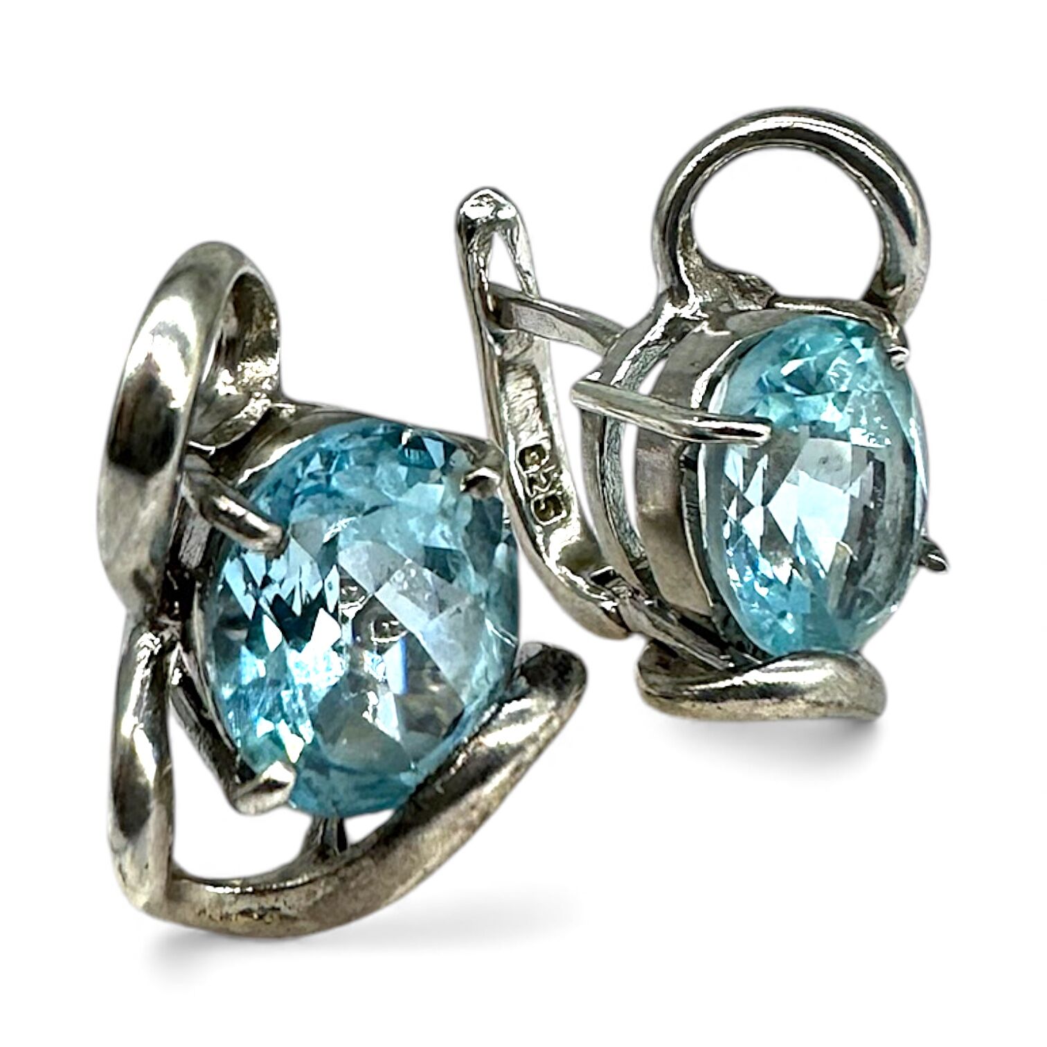 Срібні сережки з топазом