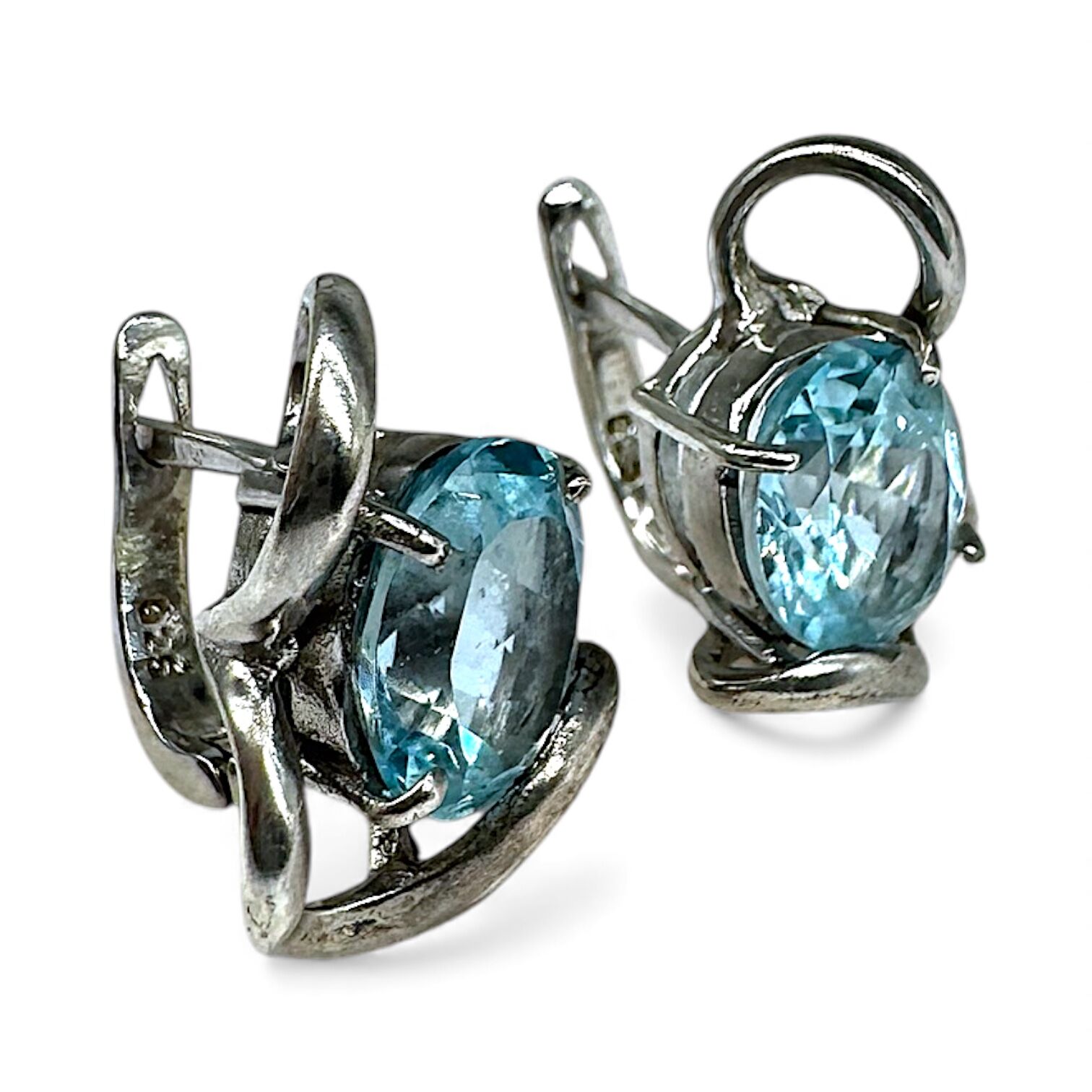 Срібні сережки з топазом