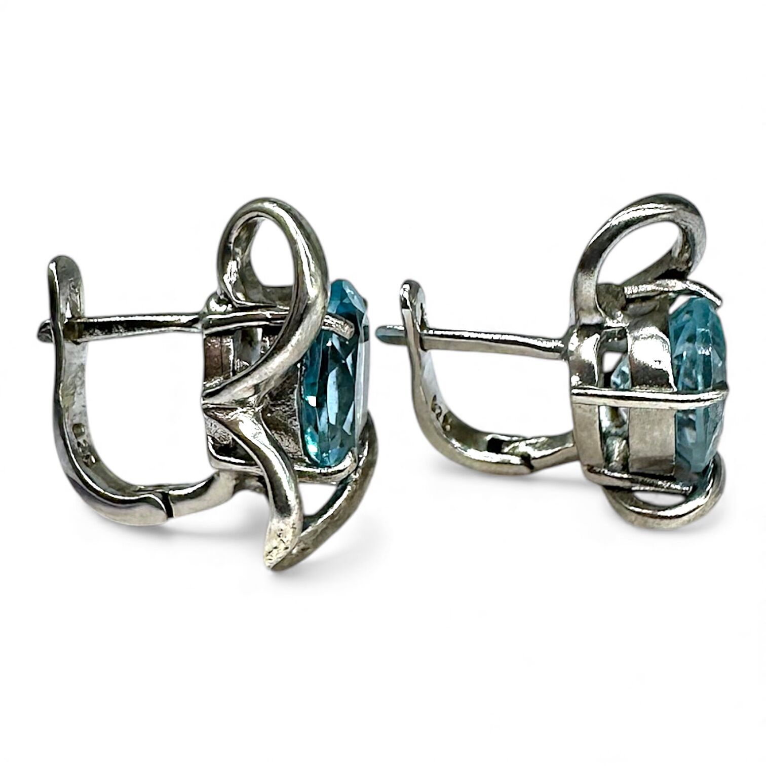 Срібні сережки з топазом