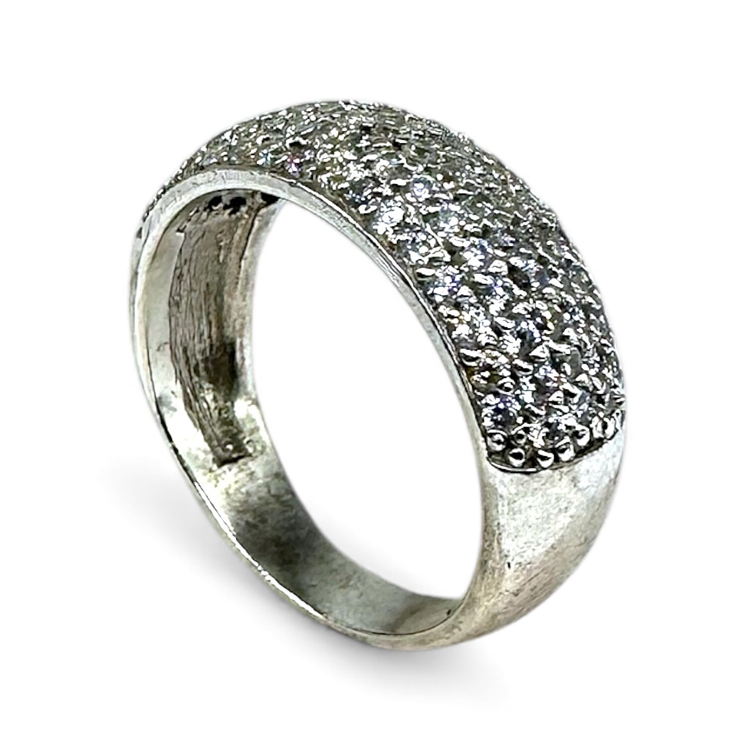 Срібна каблучка з фіанітами