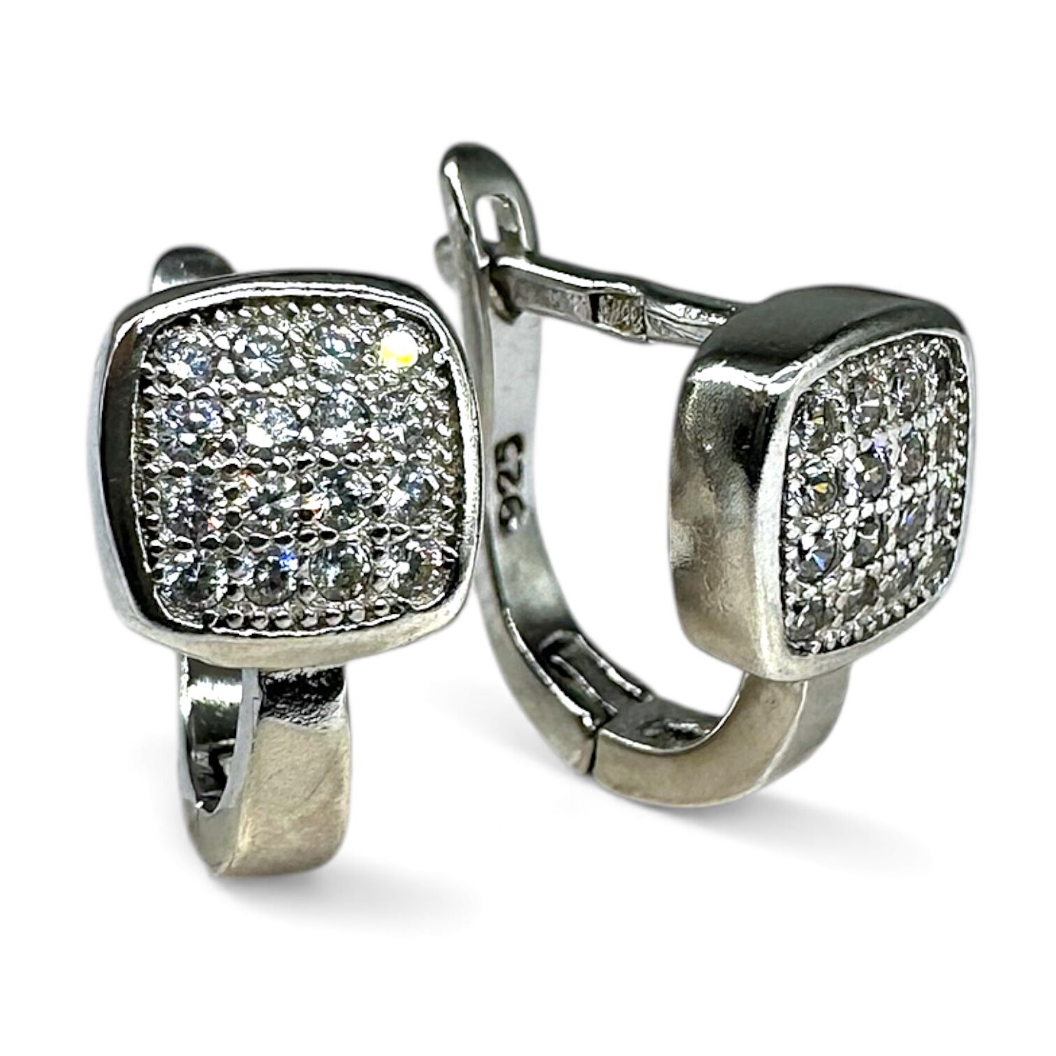 Срібні сережки з цирконієм