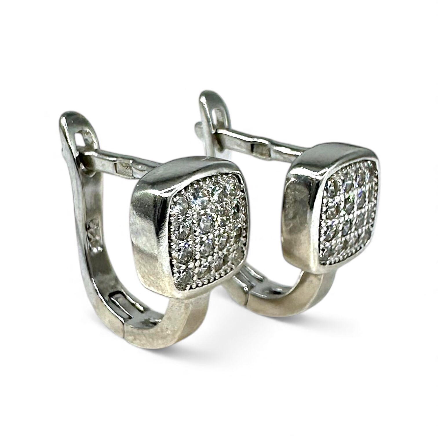 Срібні сережки з цирконієм