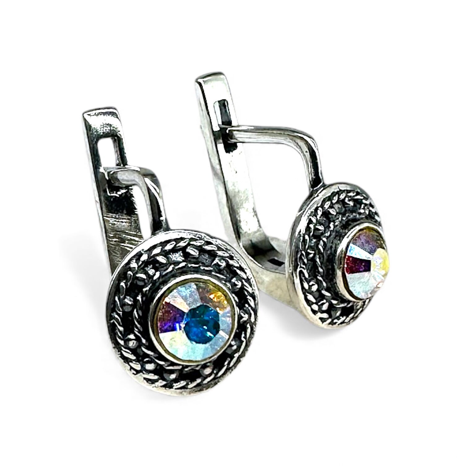 Срібні сережки з опалом