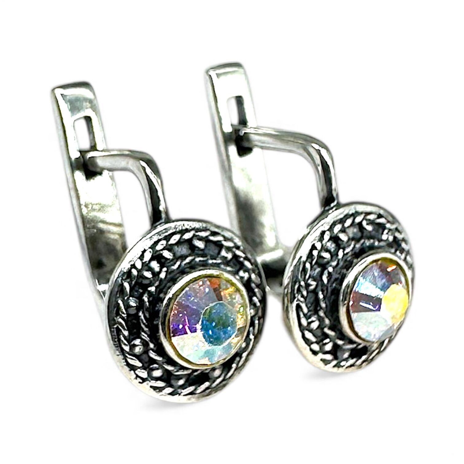 Срібні сережки з опалом