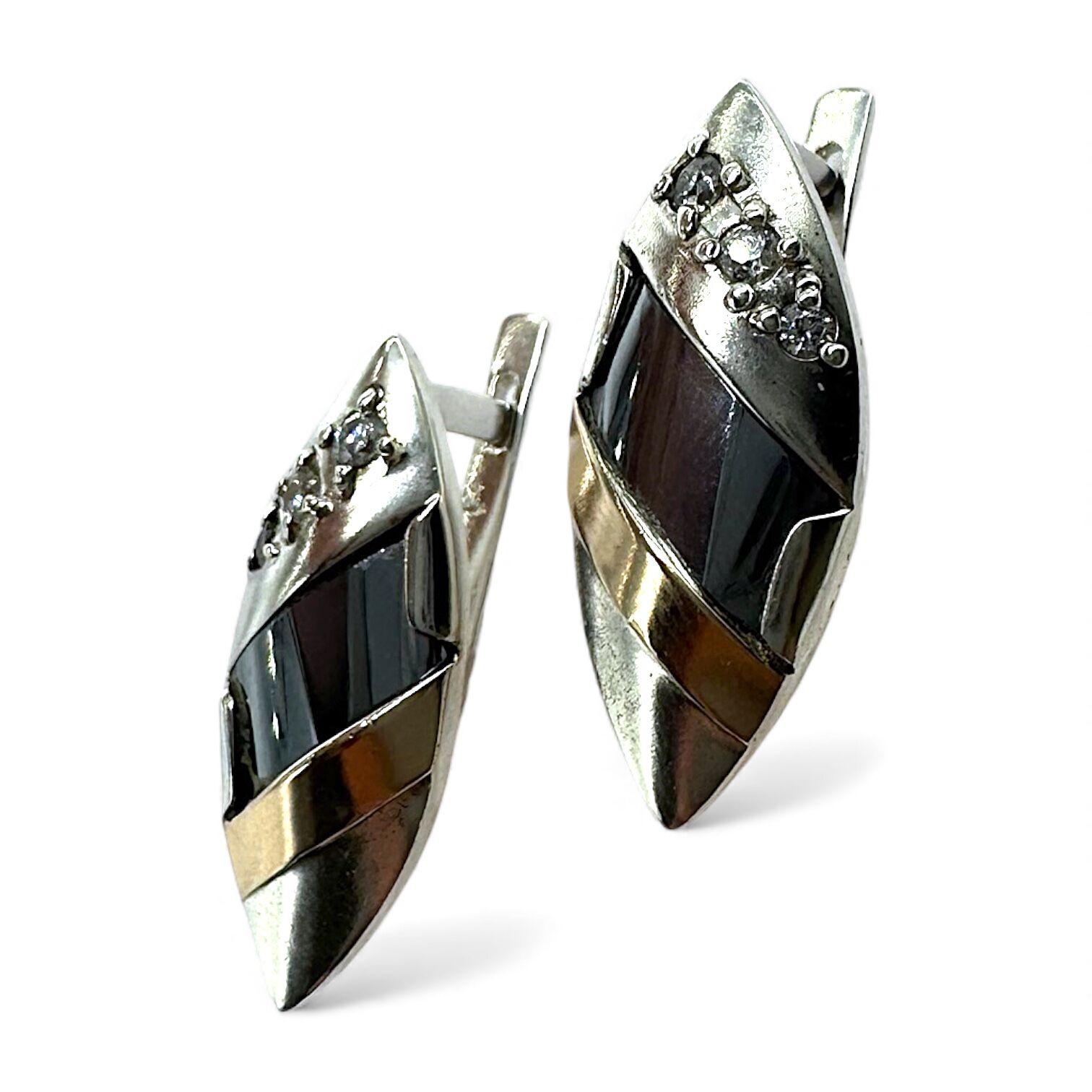 Срібні сережки з цирконієм