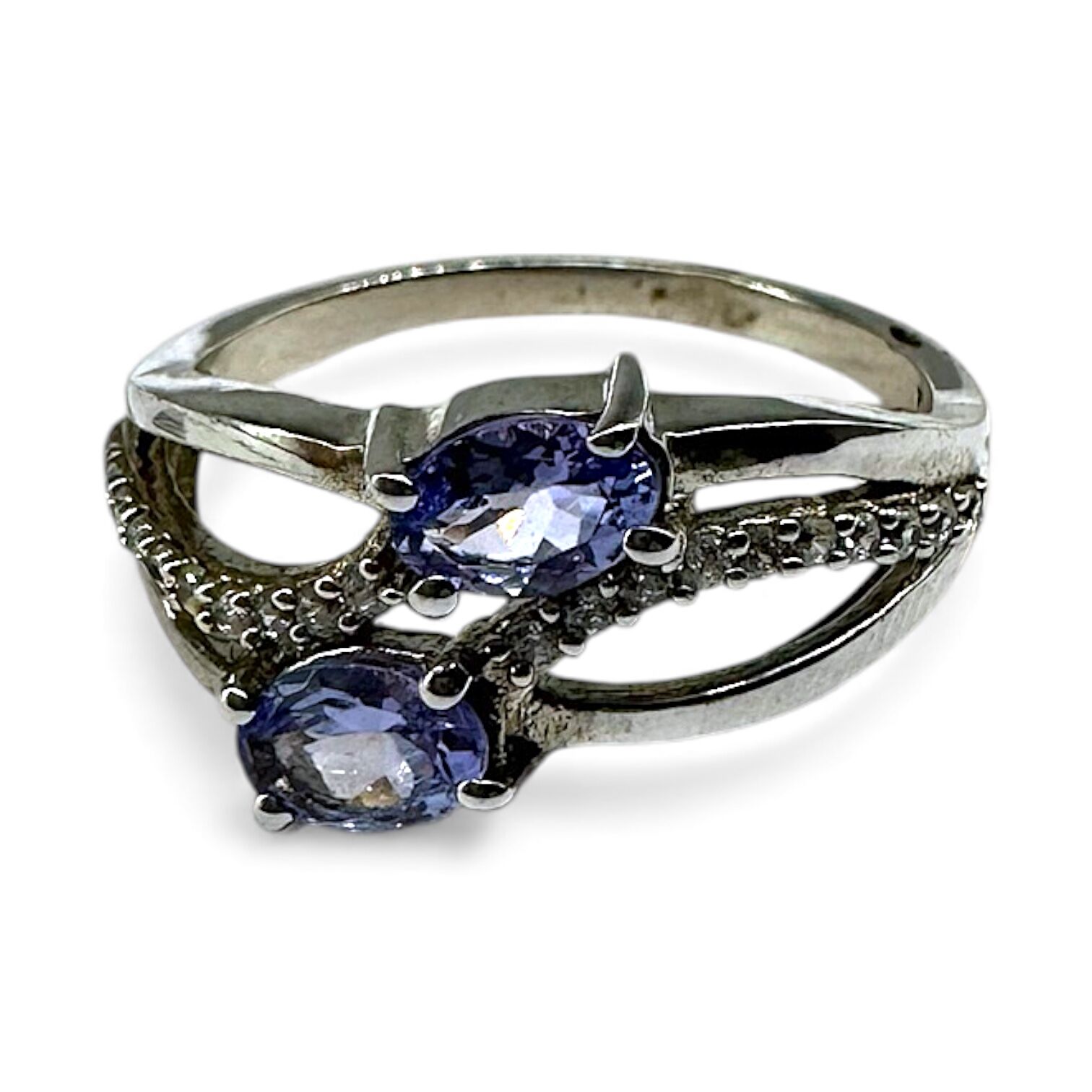Срібна каблучка з танзанітами