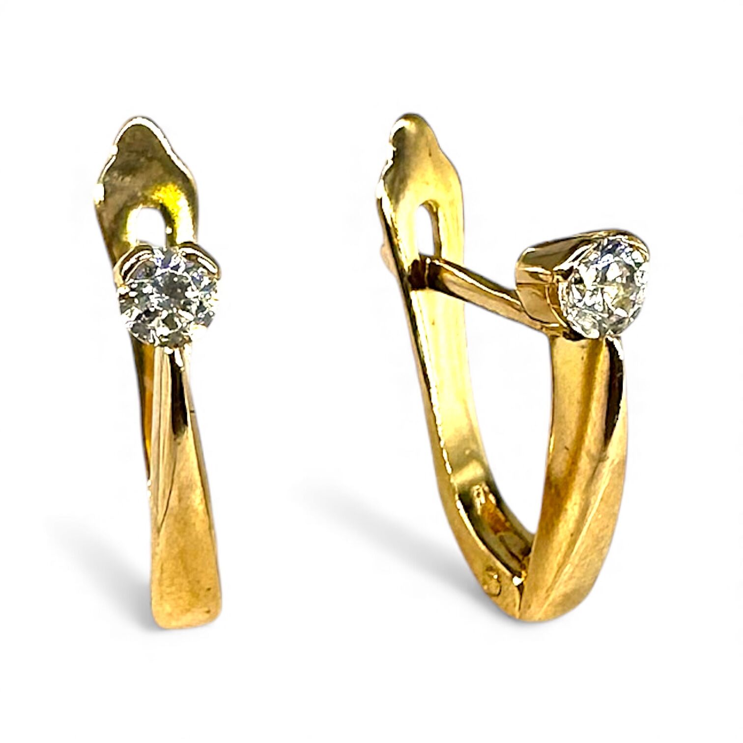 Золотые серьги с цирконием