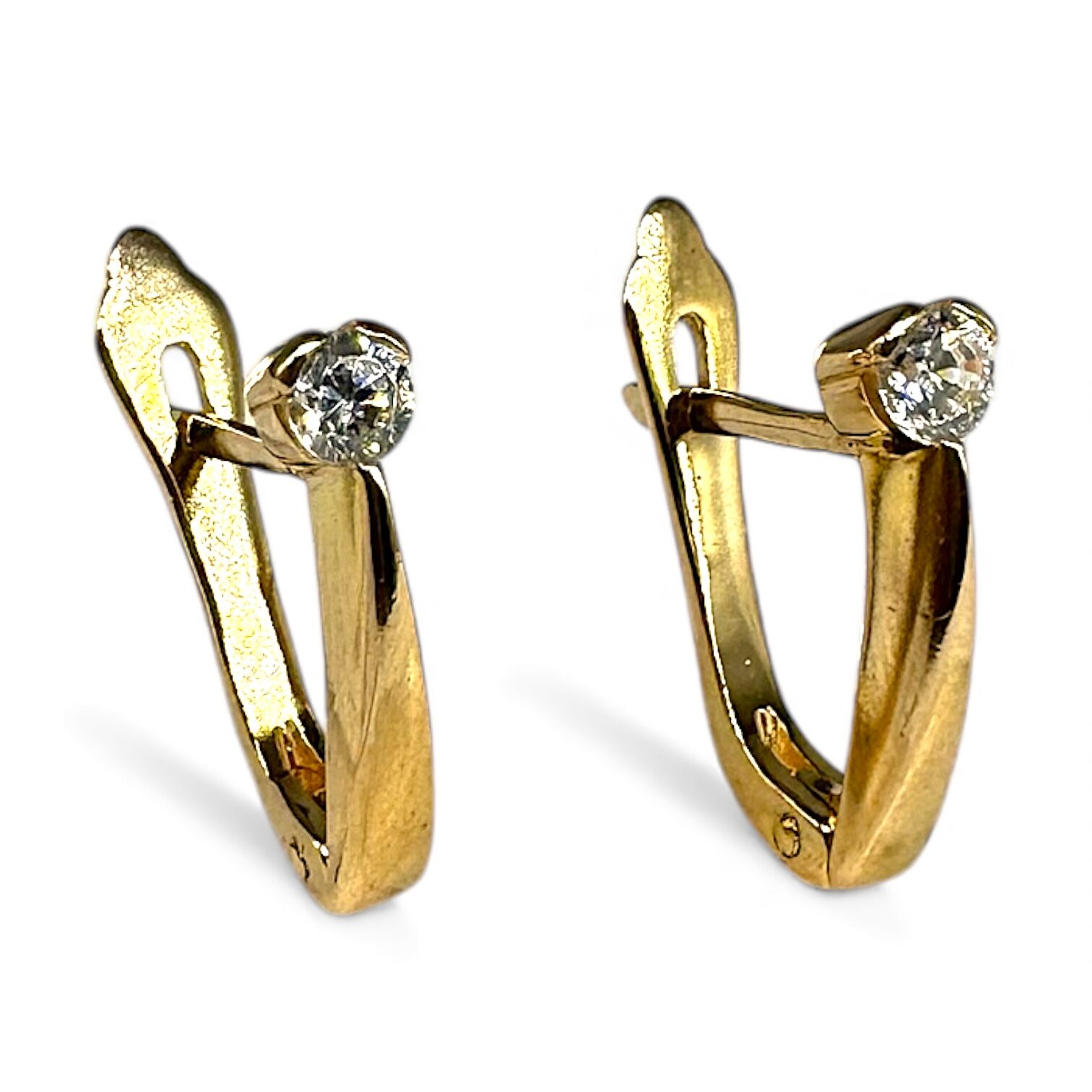 Золотые серьги с цирконием