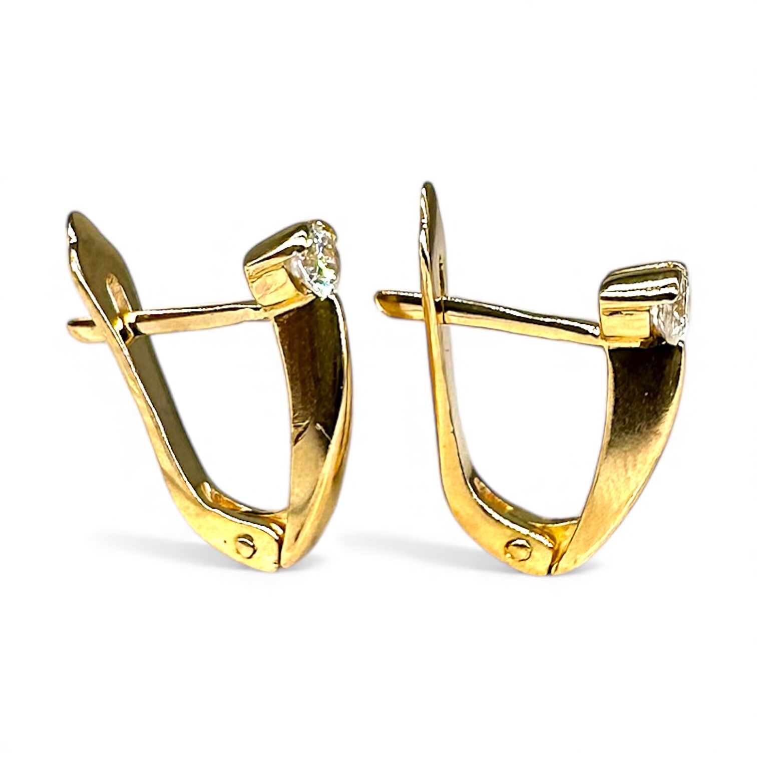 Золотые серьги с цирконием