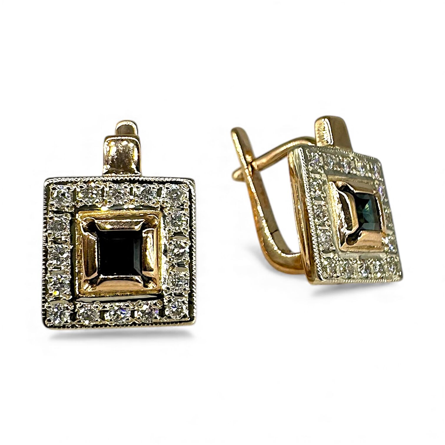 Золоті сережки з діамантами