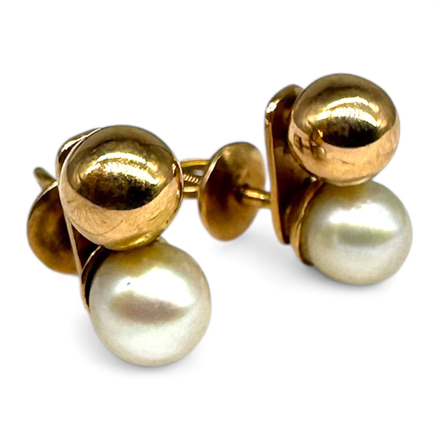 Золотые серьги с перлами