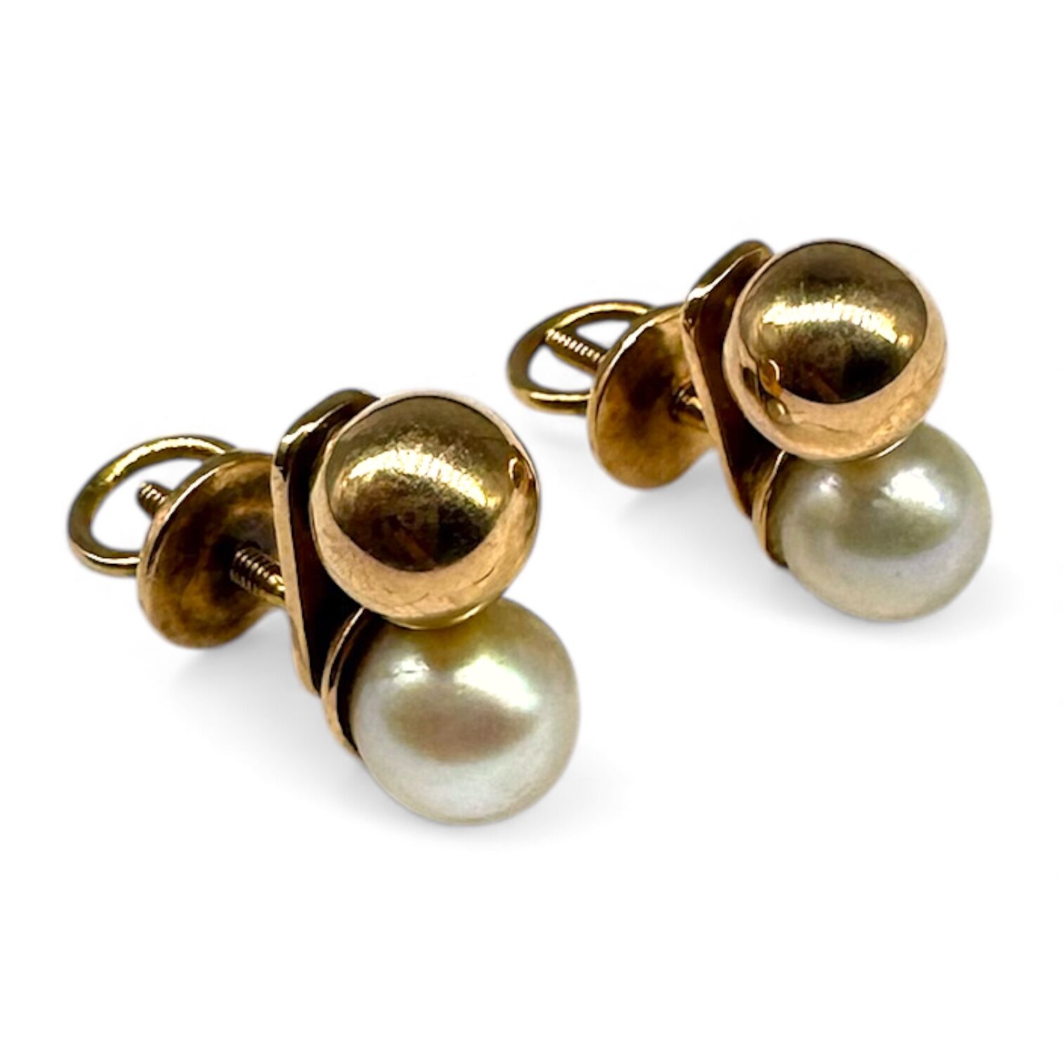 Золотые серьги с перлами