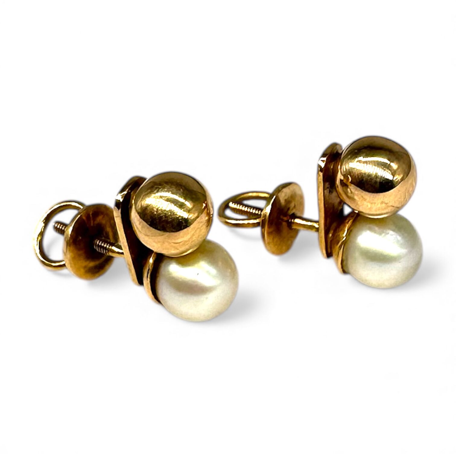 Золотые серьги с перлами