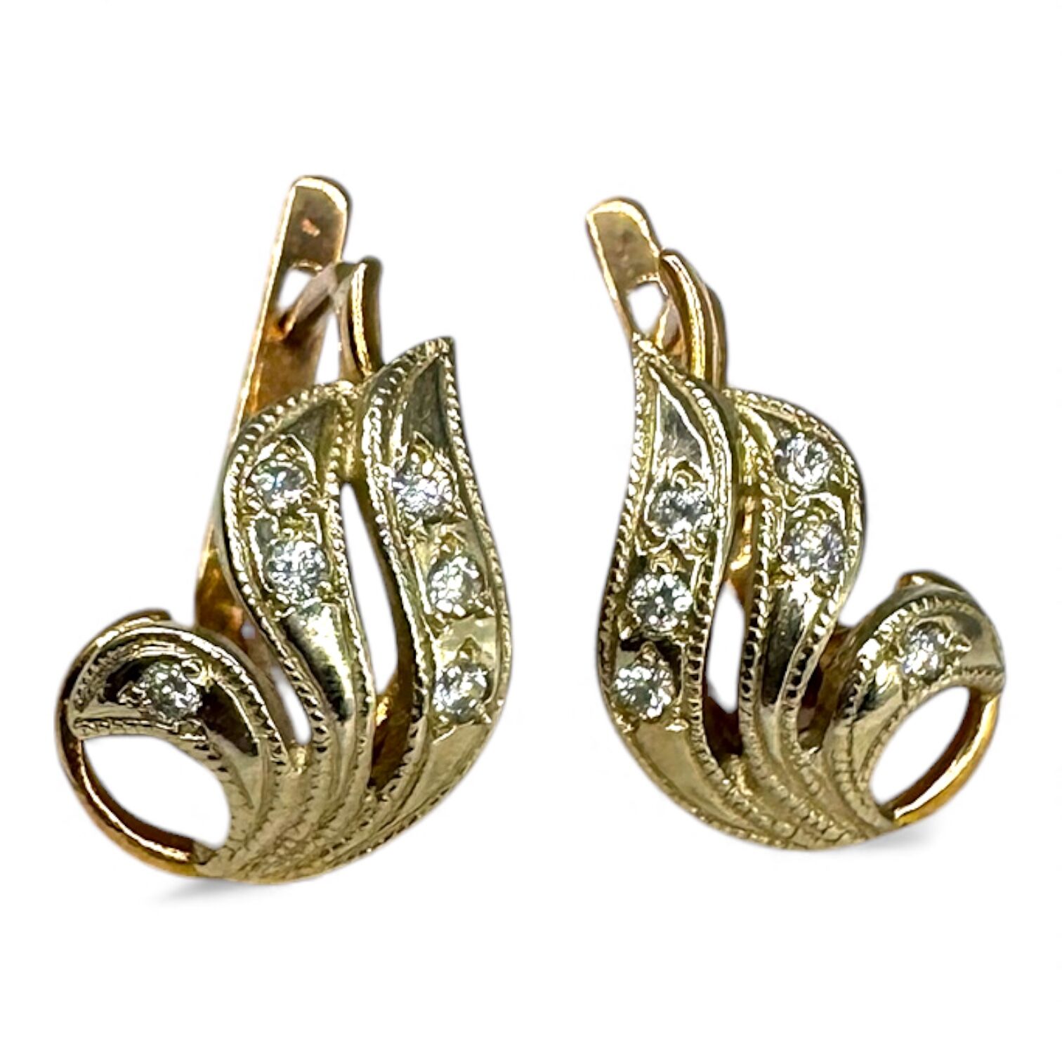 Золоті сережки з цирконами