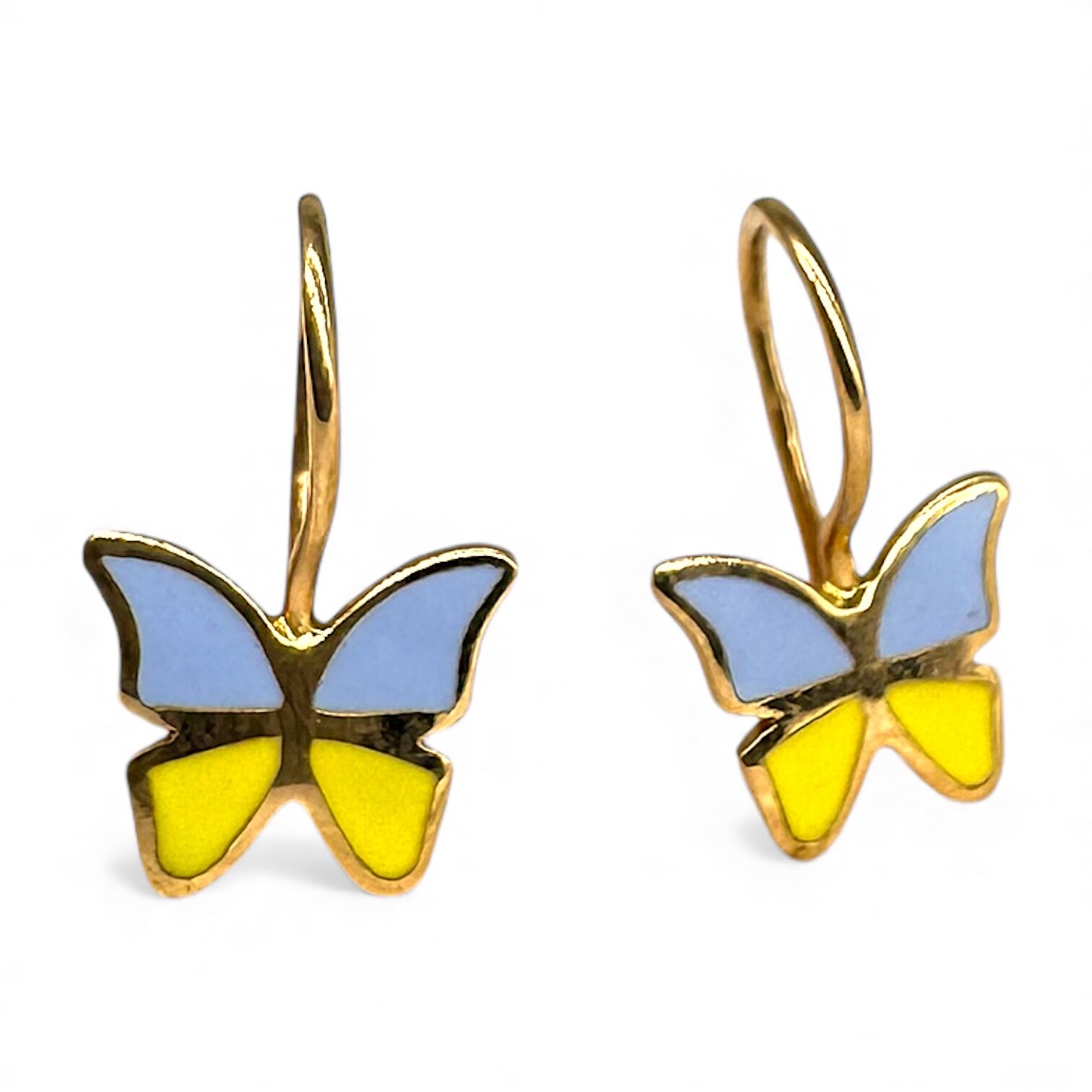 Золотые серьги с емалью