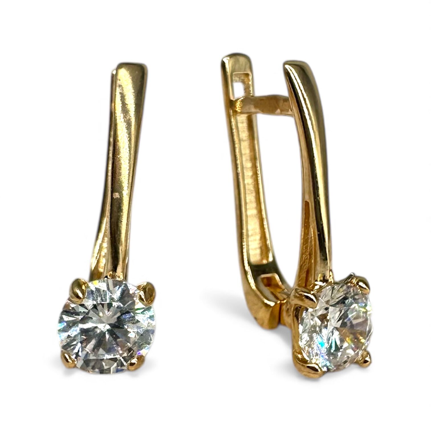 Золотфе серьги с цирконом