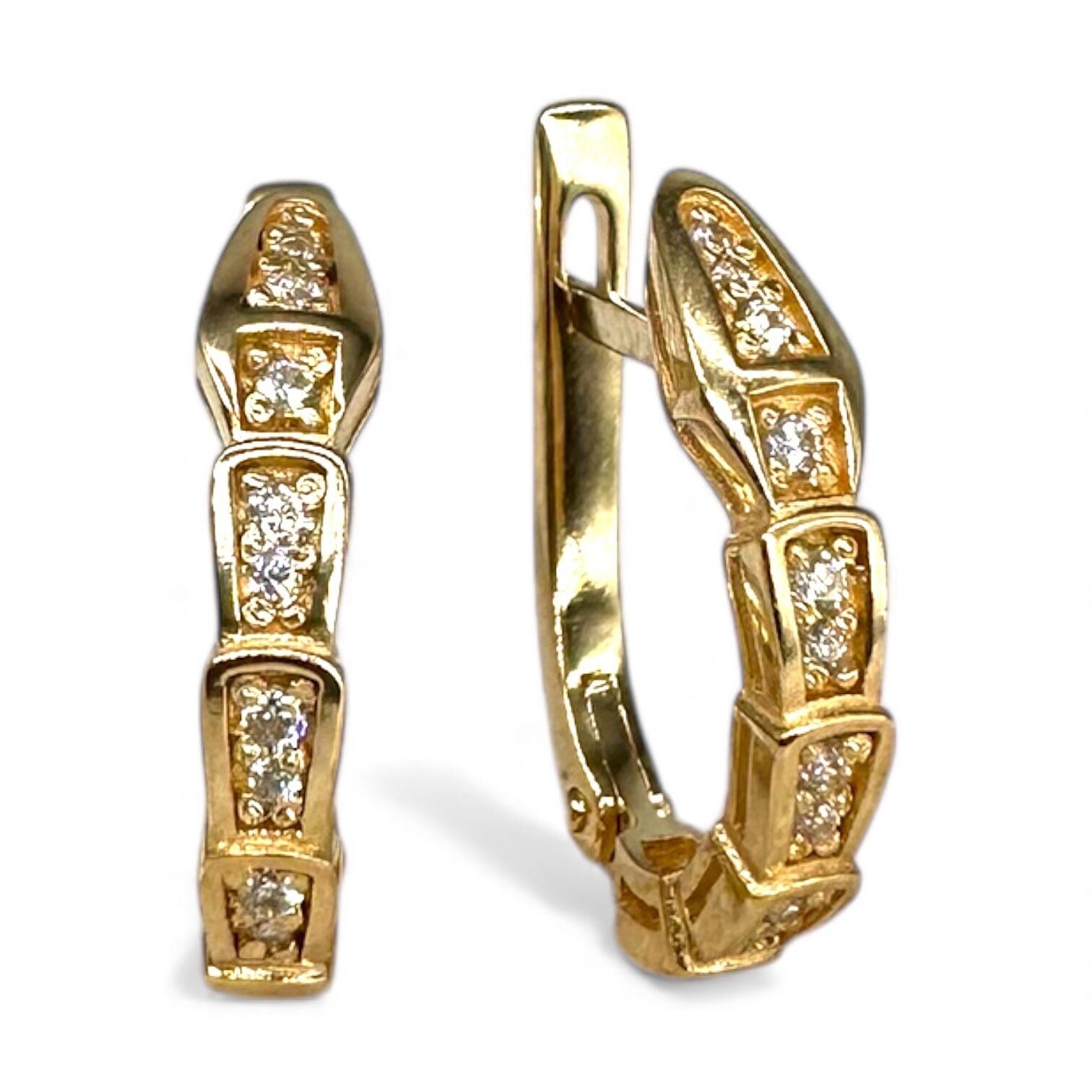 Золоті сережки з цирконами