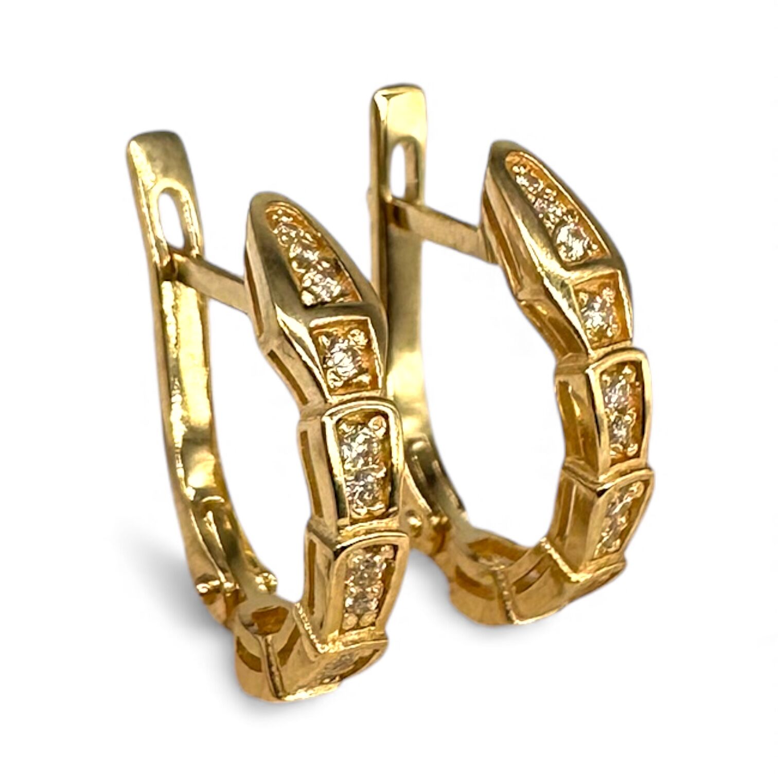 Золоті сережки з цирконами