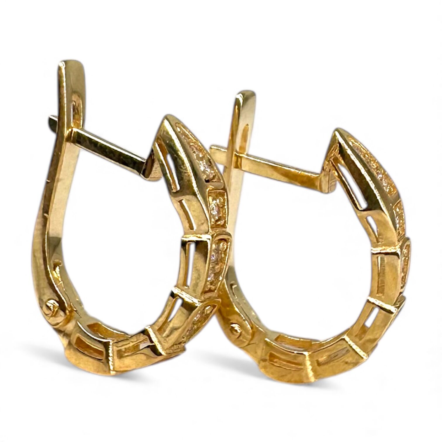 Золоті сережки з цирконами