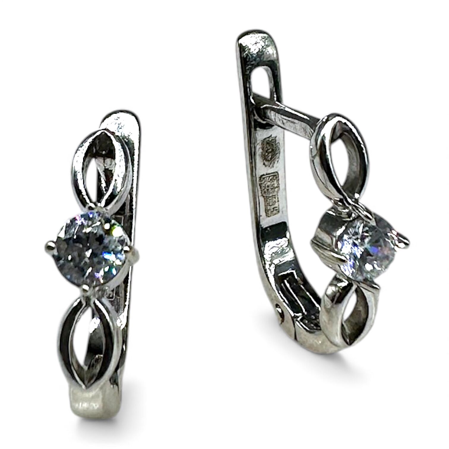 Золотые серьги с фианитами