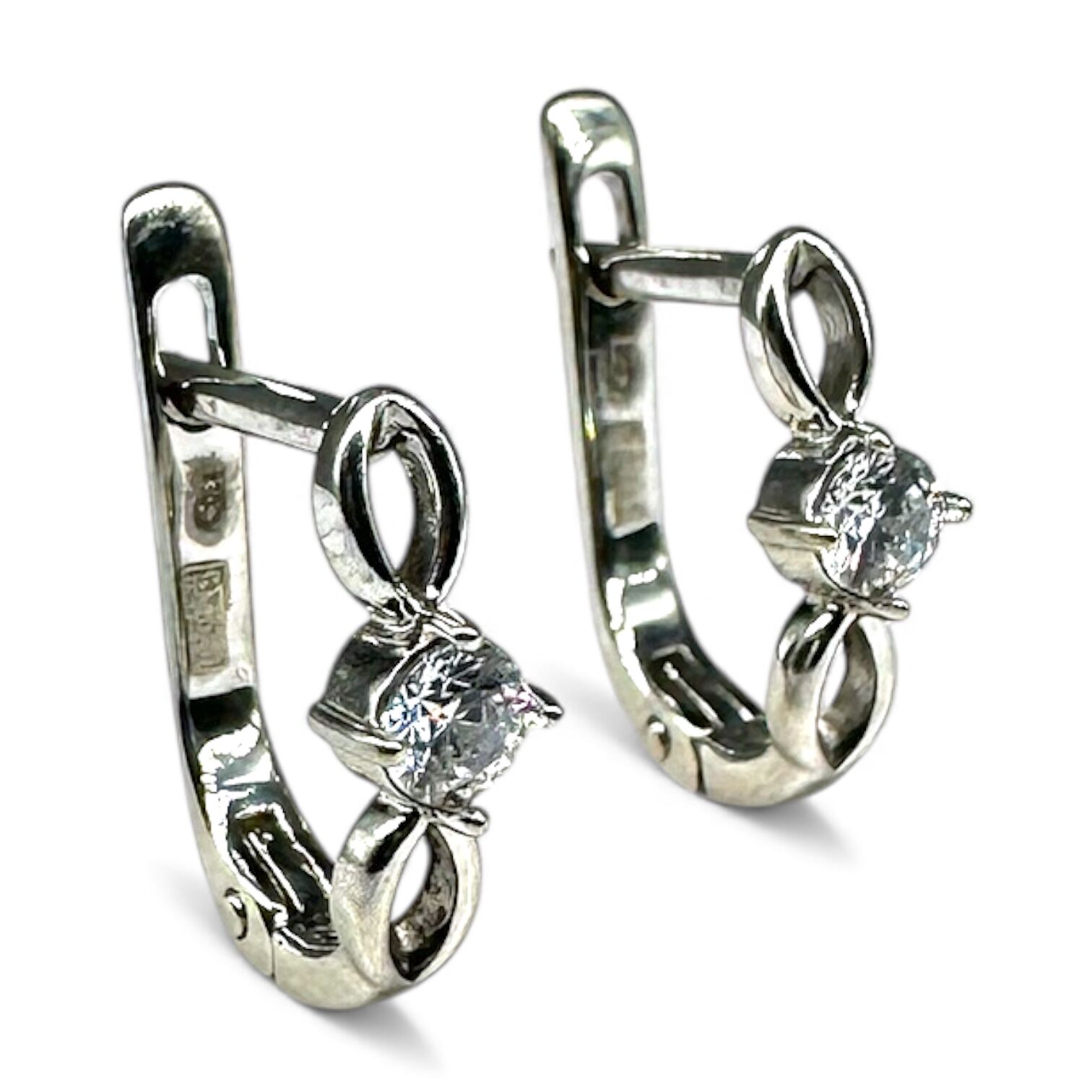 Золотые серьги с фианитами