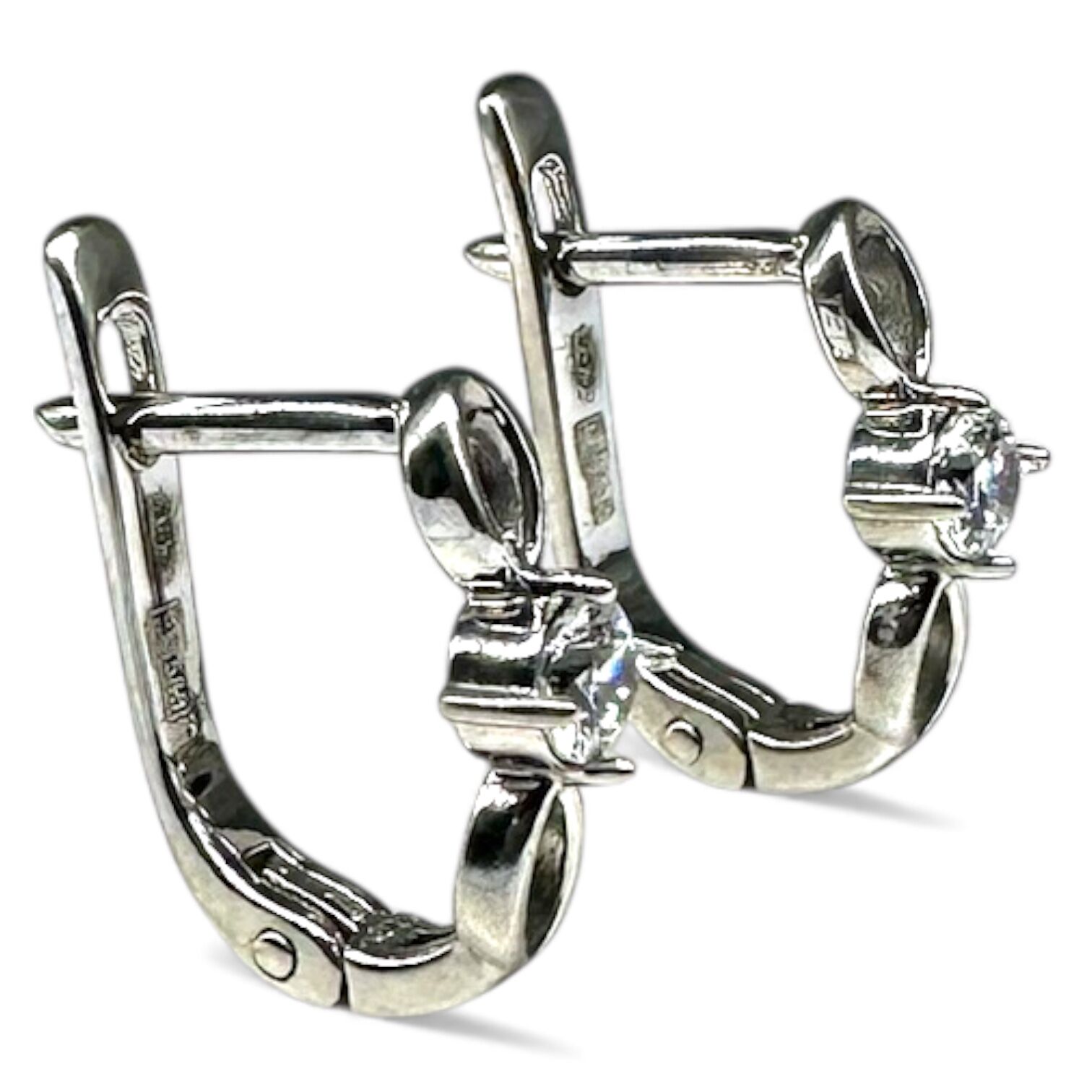 Золотые серьги с фианитами