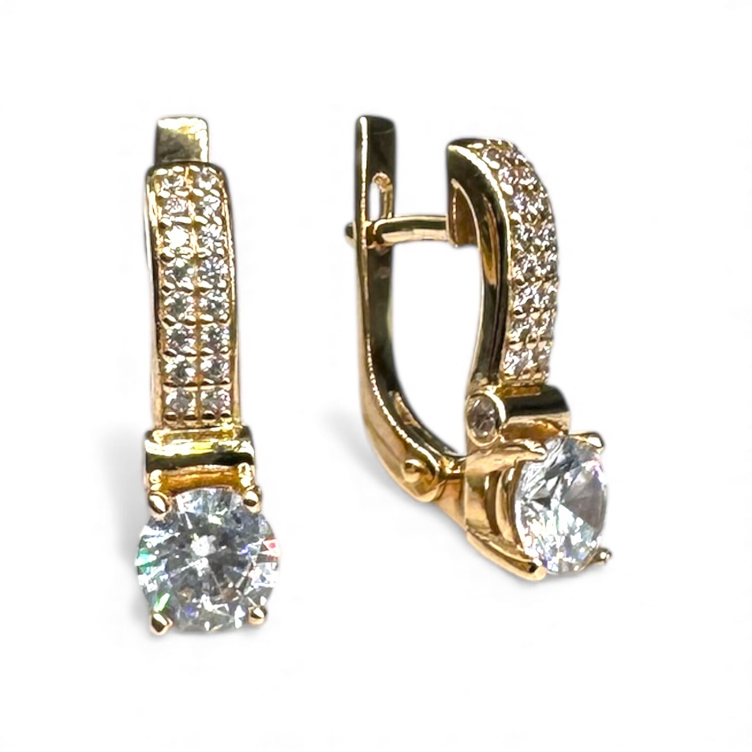 Золоті сережки з фіанітом