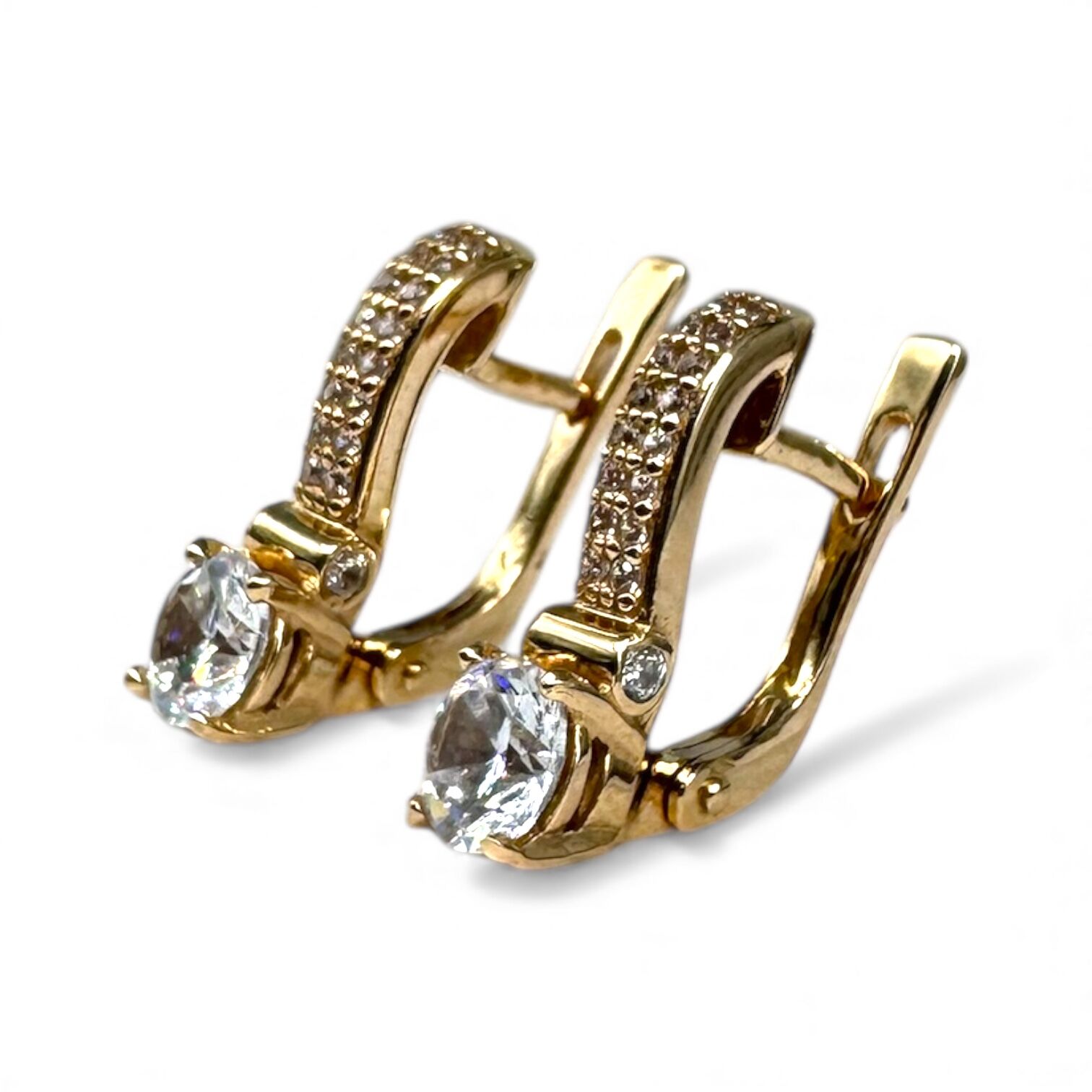 Золоті сережки з фіанітом