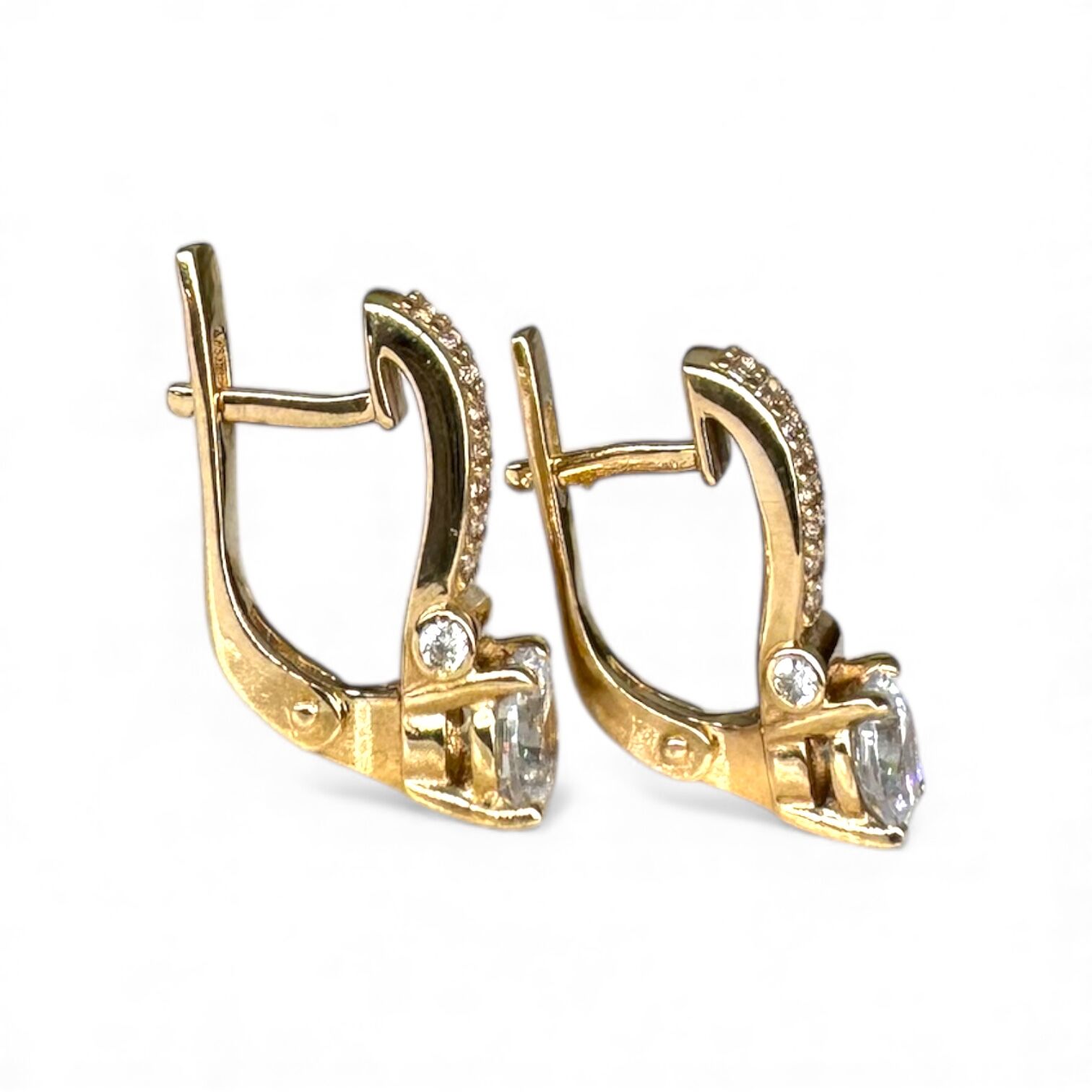 Золоті сережки з фіанітом