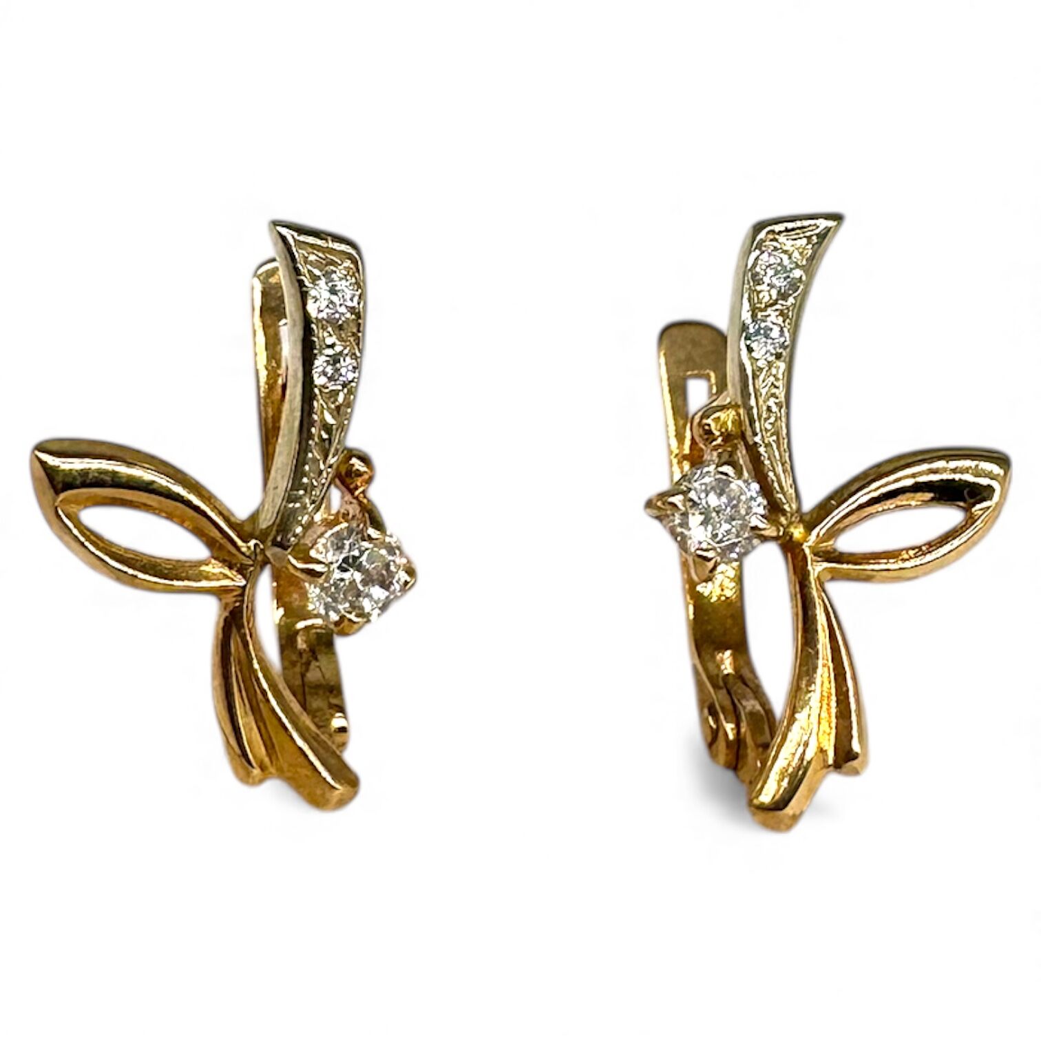 Золоті сережки з цирконами