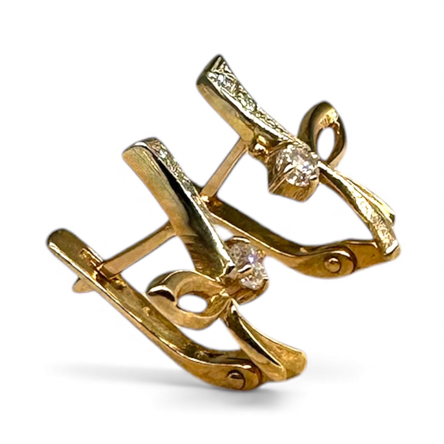 Золоті сережки з цирконами