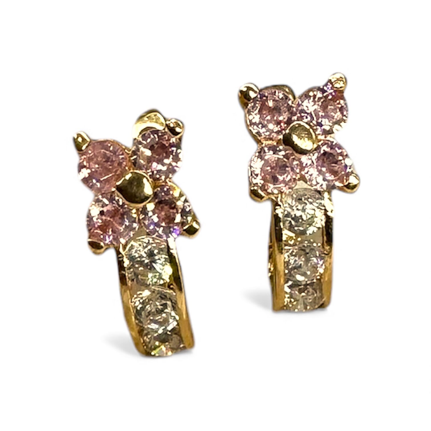 Золотые серьги с фианитами