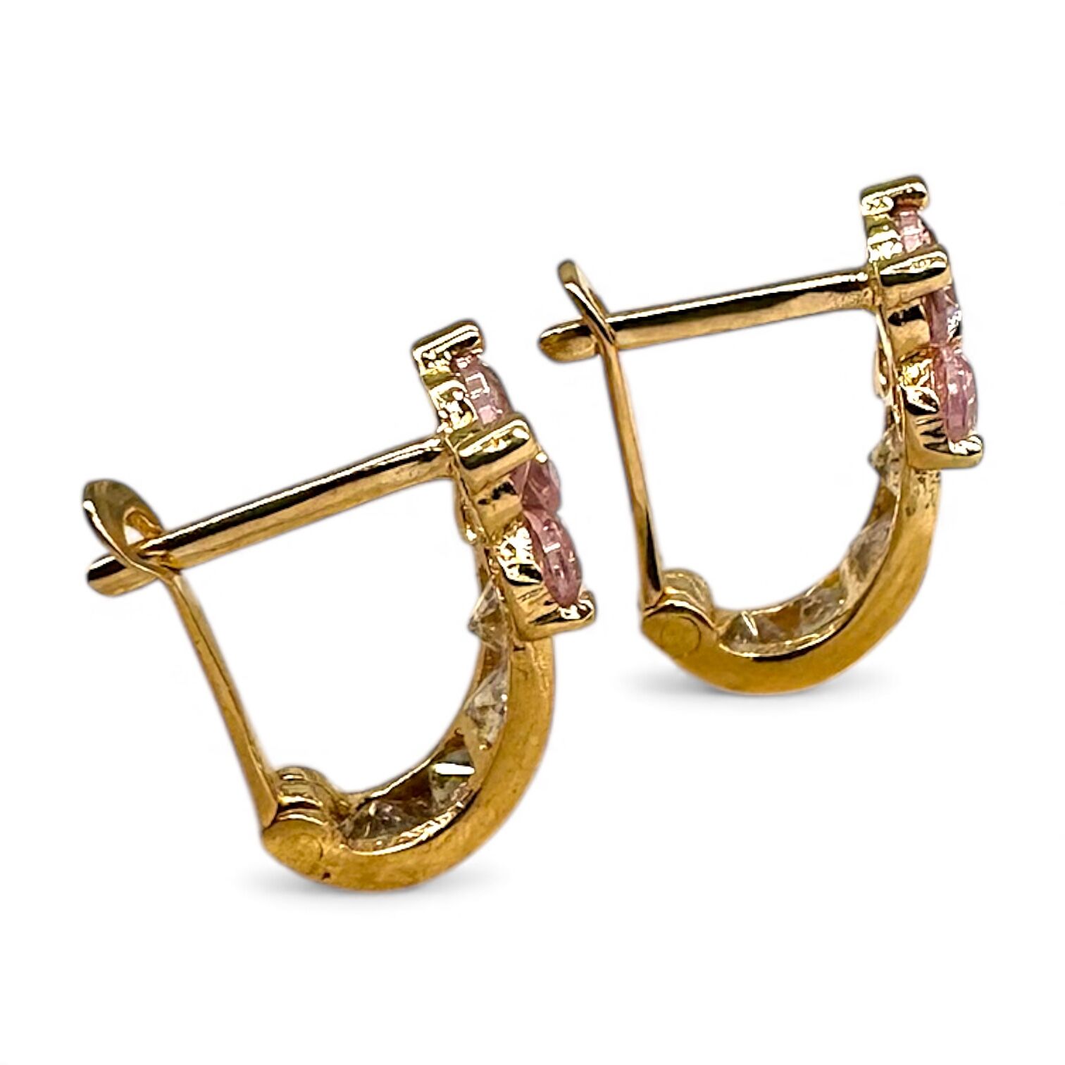 Золотые серьги с фианитами